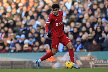 Liverpool 'dan Luis Diaz # 7 Premier League maçı sırasında Manchester City - Liverpool Etihad Stadyumu, Manchester, Birleşik Krallık, 25 Kasım 2023