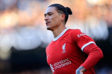 Liverpool 'dan Darwin Nunez # 9 Premier Lig maçı sırasında Manchester City - Liverpool Etihad Stadyumu, Manchester, İngiltere, 25 Kasım 2023