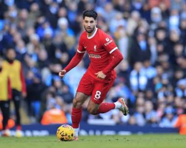 Liverpool 'dan Dominik Szoboszlai # 8 Premier League maçı sırasında Manchester City - Liverpool Etihad Stadyumu, Manchester, Birleşik Krallık, 25 Kasım 2023