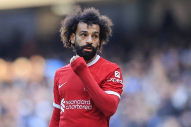 Liverpool 'dan Mohamed Salah # 11 Premier League maçı sırasında Manchester City - Liverpool Etihad Stadyumu, Manchester, İngiltere, 25 Kasım 2023