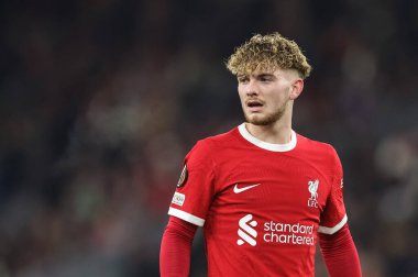 Liverpool 'dan Harvey Elliott # 19 UEFA Avrupa Ligi maçı sırasında Liverpool - LASK Anfield, Liverpool, Birleşik Krallık' ta 30 Kasım 2023