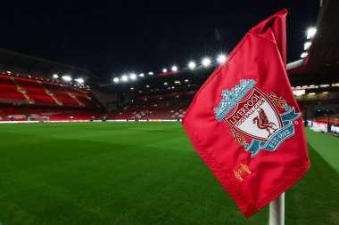 30 Kasım 2023 'te Anfield, Liverpool, Liverpool' da oynanan UEFA Avrupa Ligi karşılaşması öncesinde Liverpool 'un Anfield, Liverpool maçının genel görünümü