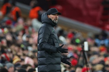 Liverpool Ligi Müdürü Jrgen Klopp, 30 Kasım 2023 tarihinde Liverpool-LASK maçında tepki gösterdi.