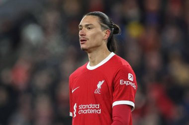 Liverpool 'dan Darwin Nez # 9 UEFA Avrupa Ligi maçı sırasında Liverpool - LASK Anfield, Liverpool, Birleşik Krallık' ta 30 Kasım 2023