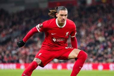 Liverpool 'dan Darwin Nez # 9 UEFA Avrupa Ligi E Grubu maçında Liverpool - LASK Anfield, Liverpool, Birleşik Krallık' ta 30 Kasım 2023