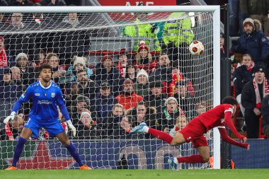 Liverpool 'dan Luis Daz # 7 UEFA Avrupa Ligi E Grubu Liverpool-LASK maçında Anfield, Liverpool, İngiltere' de 30 Kasım 2023 tarihinde 1-0 berabere kaldı.