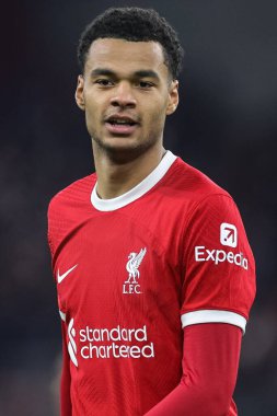 Liverpool 'dan Cody Gakpo # 18 UEFA Avrupa Ligi maçı sırasında Liverpool - LASK Anfield, Liverpool, Birleşik Krallık, 30 Kasım 2023