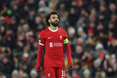 Liverpool 'dan Mohamed Salah # 11 UEFA Avrupa Ligi maçı sırasında Liverpool - LASK Anfield, Liverpool, Birleşik Krallık, 30 Kasım 2023