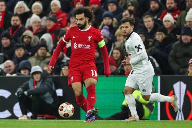 Liverpool 'dan Mohamed Salah # 11 UEFA Avrupa Ligi E Grubu maçı sırasında Liverpool - LASK Anfield, Liverpool, İngiltere, 30 Kasım 2023