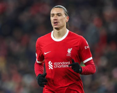 Liverpool 'dan Darwin Nez # 9 UEFA Avrupa Ligi E Grubu maçında Liverpool - LASK Anfield, Liverpool, Birleşik Krallık' ta 30 Kasım 2023