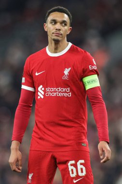 Liverpool 'dan Trent Alexander-Arnold # 66 UEFA Avrupa Ligi maçı sırasında Liverpool - LASK Anfield, Liverpool, Birleşik Krallık' ta 30 Kasım 2023