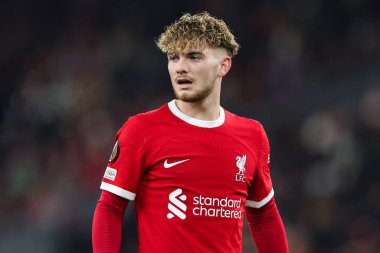 Liverpool 'dan Harvey Elliott # 19 UEFA Avrupa Ligi E Grubu maçı sırasında Liverpool - LASK Anfield, Liverpool, Birleşik Krallık, 30 Kasım 2023