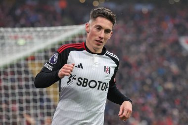 Harry Wilson #8 of Fulham celebrates his goal to make it 1-1 during the Premier League match Liverpool vs Fulham at Anfield, Liverpool, United Kingdom, 3rd December 2023 clipart
