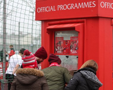 Anfield, Liverpool, İngiltere 'de 3 Aralık 2023' te oynanan Liverpool Fulham maçının öncesinde maç satışı durduruldu.