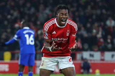 Nottingham Ormanı 'ndan Anthony Elanga # 21 Premier League maçında Nottingham Forest, Everton' a karşı oynadığı City Ground, Nottingham, İngiltere 'de 2 Aralık 2023' te kaybedilen golün ardından tepki gösterdi.