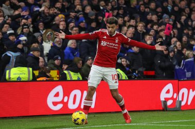 Nottingham Ormanı 'ndan Morgan Gibbs-White # 10 Premier League maçı sırasında Nottingham Forest Everton' a karşı City Ground, Nottingham, 2 Aralık 2023 'te tepki gösterdi.