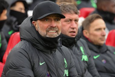 Liverpool Premier Lig maçında Jrgen Klopp teknik direktörü Liverpool, Liverpool 'a karşı Anfield, Liverpool, İngiltere, 3 Aralık 2023
