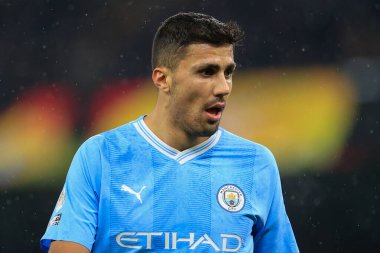 Manchester City - Tottenham Hotspur Premier League maçı sırasında Manchester City 'den Rodri # 16, Etihad Stadyumu, Manchester, İngiltere, 3 Aralık 2023