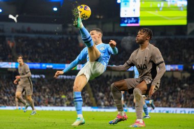 Manchester City 'den Phil Foden # 47 Premier League maçı sırasında Etihad Stadyumu' nda Manchester City Tottenham Hotspur 'a karşı, 3 Aralık 2023