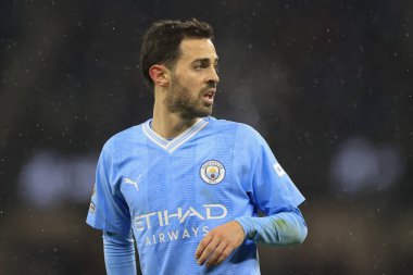 Manchester City - Tottenham Hotspur Premier Lig maçı sırasında Manchester City 'den Bernardo Silva # 20 numara Etihad Stadyumu, Manchester, İngiltere, 3 Aralık 2023