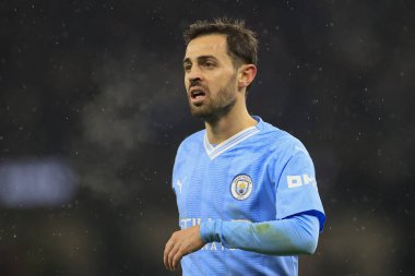 Manchester City - Tottenham Hotspur Premier Lig maçı sırasında Manchester City 'den Bernardo Silva # 20 numara Etihad Stadyumu, Manchester, İngiltere, 3 Aralık 2023