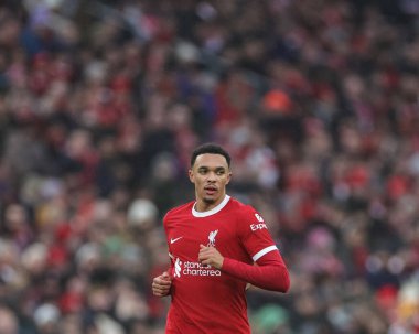 Liverpool 'dan Trent Alexander-Arnold # 66 Premier League maçında Liverpool Fulham' a karşı Anfield, Liverpool, İngiltere, 3 Aralık 2023