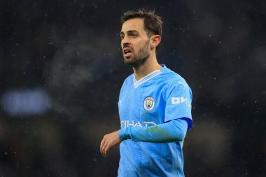 Manchester City - Tottenham Hotspur Premier Lig maçı sırasında Manchester City 'den Bernardo Silva # 20 numara Etihad Stadyumu, Manchester, İngiltere, 3 Aralık 2023