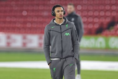 Liverpool 'dan Trent Alexander-Arnold # 66 Premier League karşılaşması öncesinde Sheffield United Liverpool' a karşı Bramall Lane, Sheffield, İngiltere, 6 Aralık 2023