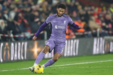 Liverpool 'dan Joe Gomez # 2 Premier League maçı sırasında Sheffield United Liverpool' a karşı Bramall Lane, Sheffield, İngiltere, 6 Aralık 2023