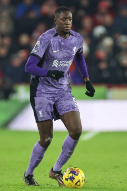 Liverpool 'dan İbrahima Konat # 5 Premier League maçında Sheffield United Liverpool' a karşı Bramall Lane, Sheffield, İngiltere, 6 Aralık 2023