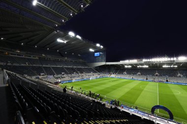 UEFA Şampiyonlar Ligi karşılaşması öncesinde St James Park 'ın genel görünümü Newcastle United ile AC Milan arasındaki St. James' s Park, Newcastle, İngiltere, 13 Aralık 2023