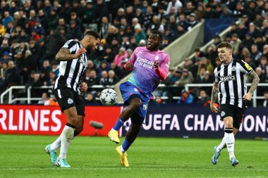 AC Milan 'dan Yunus Musah # 80 UEFA Şampiyonlar Ligi karşılaşmasında topu atmayı başaramadı. Newcastle United - AC Milan St. James' s Park, Newcastle, İngiltere, 13 Aralık 2023