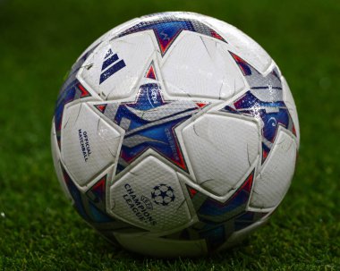 UEFA Şampiyonlar Ligi maçında maç topu Newcastle United ile AC Milan arasında St. James 's Park, Newcastle, İngiltere, 13 Aralık 2023