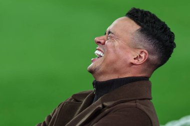 Jermaine Jenas UEFA Şampiyonlar Ligi maçı sırasında Newcastle United, AC Milan 'a karşı St. James' s Park, Newcastle, İngiltere, 13 Aralık 2023