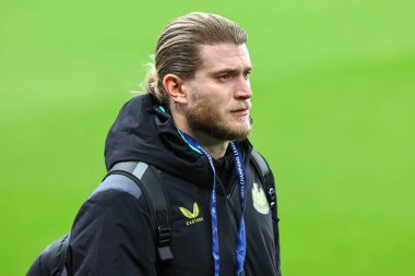 Loris Karius # 18 Newcastle United UEFA Şampiyonlar Ligi maçı sırasında St. James 's Park, Newcastle, İngiltere' de oynanan AC Milan maçında