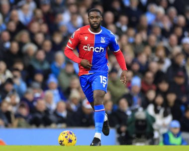 Kristal Saray 'dan Jeffrey Schlupp # 15 Premier League maçında topla koşuyor Manchester City - Crystal Palace Etihad Stadyumu, Manchester, İngiltere, 16 Aralık 202
