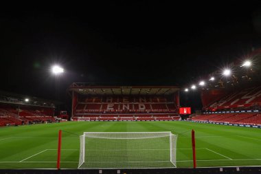 Dünyanın en ünlü şehir zemininin Trent End 'i Premier Lig karşılaşması öncesinde Nottingham Forest Tottenham Hotspur' a karşı City Ground, Nottingham, İngiltere, 15 Aralık 202