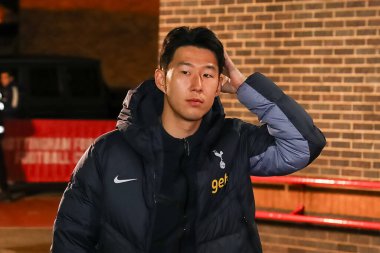 Tottenham Hotspur 'dan Son Heung-Min # 7 Premier Lig maçı sırasında Nottingham Forest Tottenham Hotspur' a karşı City Ground, Nottingham, İngiltere, 15 Aralık 202 'de geldi.