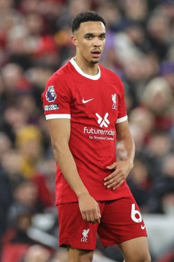Liverpool 'dan Trent Alexander-Arnold Premier League maçı sırasında Liverpool Manchester United' a karşı Anfield, Liverpool, İngiltere, 17 Aralık 202