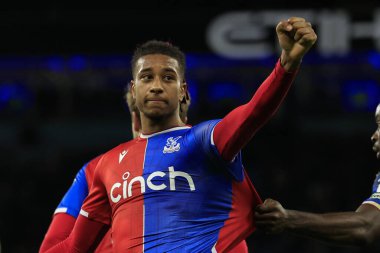 Crystal Palace 'dan Michael Olise, Premier League maçı Manchester City' nin Etihad Stadyumu 'ndaki Crystal Palace' a karşı 16 Aralık 202 'de 2-2' lik galibiyetini kutluyor.