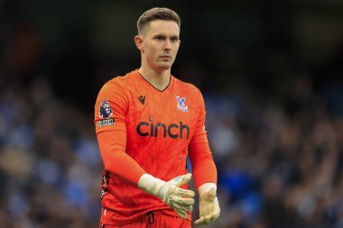 Premier Lig maçında Crystal Palace 'dan Dean Henderson # 30 numara Manchester City, Etihad Stadyumu' nda Crystal Palace 'a karşı, 16 Aralık 202