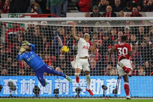 Stock image Richarlison #9 of Tottenham Hotspur scores to make it 0-1 during the Premier League match Nottingham Forest vs Tottenham Hotspur at City Ground, Nottingham, United Kingdom, 15th December 202