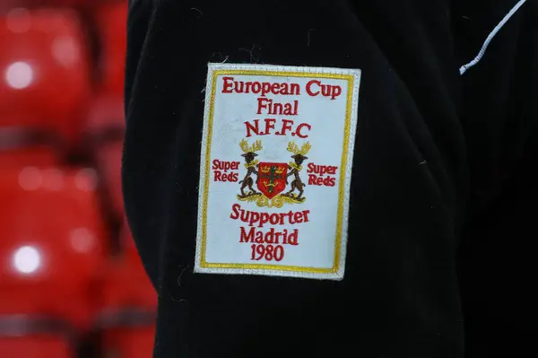 Nottingham Forest Fans 1980 European Cup Final Badge Premier League — Stock Photo, Image