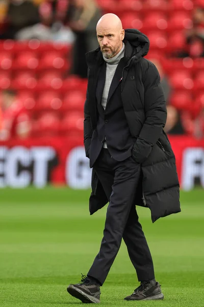 Erik Ten Hag Manager Manchester United Chega Durante Jogo Premier — Fotografia de Stock