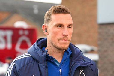 Nottingham Ormanı 'ndan Chris Wood, Nottingham Forest' a karşı Bournemouth Premier Lig karşılaşması öncesinde 23 Aralık 202 'de İngiltere' nin Nottingham City Ground kentinde geldi.