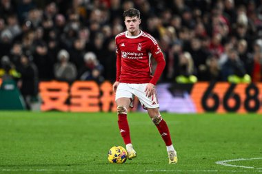 Nottingham Ormanı 'ndan Neco Williams Premier Lig maçında Nottingham Forest' a karşı Bournemouth City Ground, Nottingham, İngiltere 'de 23 Aralık 202' de topa vuruyor.