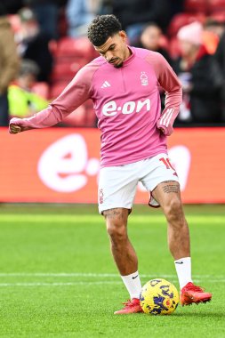 Nottingham Ormanı 'ndan Morgan Gibbs-White Premier League maçı öncesinde Nottingham Forest' a karşı Bournemouth City Ground, Nottingham, İngiltere 'de 23 Aralık 202' de oynanan maç öncesi ısınma maçında...