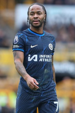 Premier Lig karşılaşmasında Chelsea 'den Raheem Sterling, Wolverhampton Wanderers' a karşı Molineux, Wolverhampton, Birleşik Krallık 'ta, 24 Aralık 202