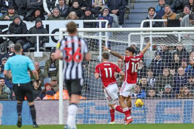 Nottingham Ormanı 'ndan Chris Wood Premier Lig maçı sırasında St.James' s Park, Newcastle, İngiltere 'de oynanan Newcastle United - Nottingham Forest maçında 1-1 berabere kaldı.