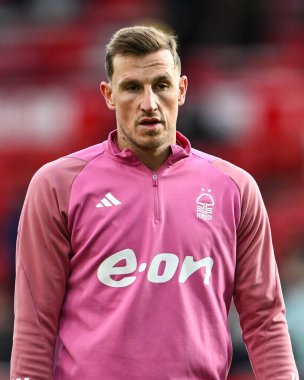 Nottingham Ormanı 'ndan Chris Wood Premier Lig maçı öncesinde Nottingham Forest' a karşı Bournemouth City Ground, Nottingham, İngiltere 'de 23 Aralık 202' de oynanan maç öncesi ısınma maçında